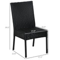 Outsunny 4 Pe Rattan Outdoor Dining Chairs With Cushions, Patio Wicker Dining Chairs With Backrests For Porch, Deck, Garden, Cream White Cream White Steel