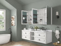 72'' W X 36'' H Bathroom Mirror Medicine Cabinet Wooden Door Medicine Cabinets For Bathroom, Wall Mounted Recessed Or Surface, Bathroom Mirror With Storage White Engineered Wood