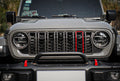 Front Mesh Grille Grid Grill For 2018 2024 Jeep Wrangler Rubicon Sahara Sport Jl Jt Grill With Camera Hole Black Plastic Black Abs