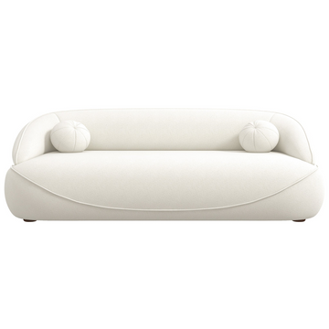 Andrew Beige Boucle Sofa Beige,Ivory White,Light Beige,White Wood Primary Living Space Medium Firm Mid Century Modern Foam Boucle,Solid Wood 3 Seat