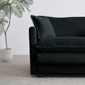 Mid Century Modern Couch 3 Seater Sofa With 2 Armrest Pillows And 3 Toss Pillows, Couch For Living Room Black Chenille Black Chenille 3 Seat