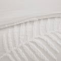 3 Piece Tufted Cotton Chenille Palm Comforter Set Off White King Cal King King Off White Cotton