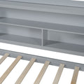 Full Size Wooden Daybed With 3 Drawers, Usb Ports And Deskgray Full Gray Wood