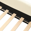 Full Size Upholstered Platform Bed With Piglet Shape Headboard And Children'S Slide, Beige Box Spring Not Required Full Beige Wood Bedroom Bed Frame Faux Leather Upholstered