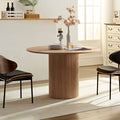 47,24 Inch Mdf Dining Table For Dining Room Round Dinner Tables Mid Century Modern Table Oak Oak Mdf