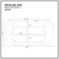 39.37'' Oval Coffee Table, Sturdy Fiberglass Table For Living Room, No Need Assembly White White Fiberglass