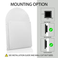 24X36 Inch Arched Recessed Medicine Cabinet, Metal Framed Bathroom Wall Cabinet With Mirror And Adjustable Shelves, Wall Mirror With Storage For Bathroom, White White 2 Adjustable Shelves Bathroom Wall Mounted Metal