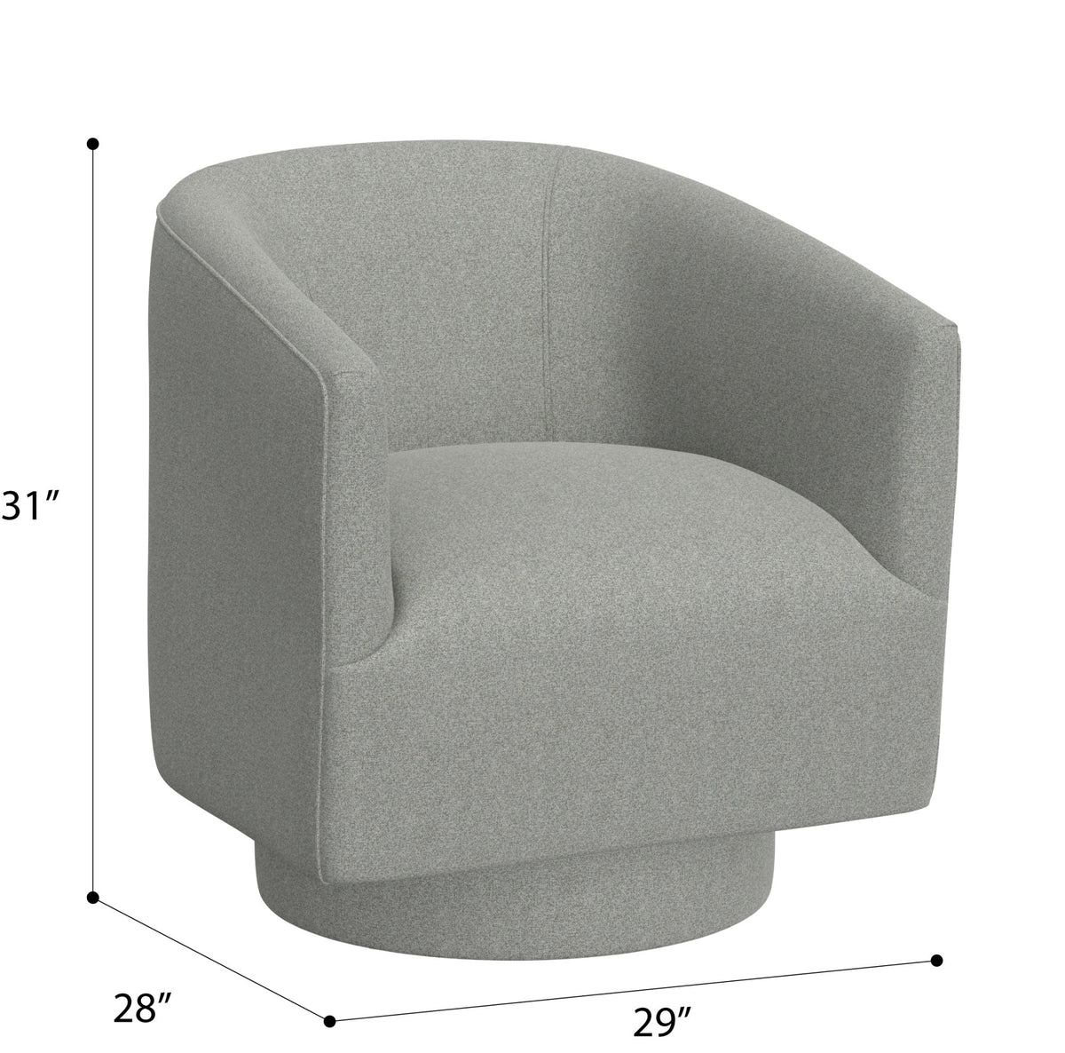 Bralin Gray Swivel Accent Chair Gray Foam Engineered Wood