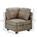 Modular Convertible U Shaped Sectional Sofa Couch With Storage Ottoman Corner Couch For Living Room, Adjustable Arms And Backs Brown Brown Polyester 4 Seat