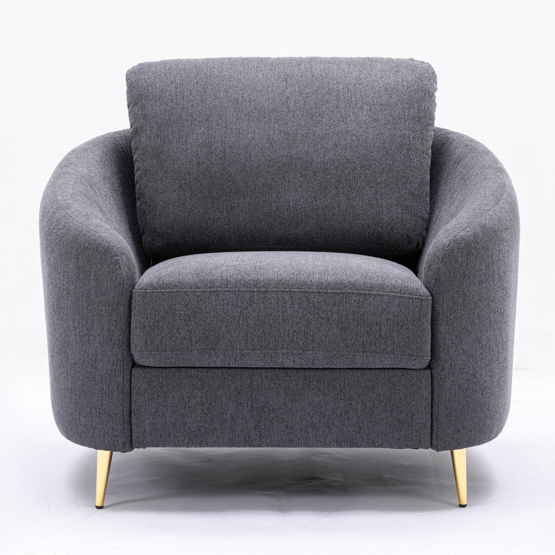 Grey Loose Back Accent Chair Gray Gray Primary Living Space Modern Wood Fabric