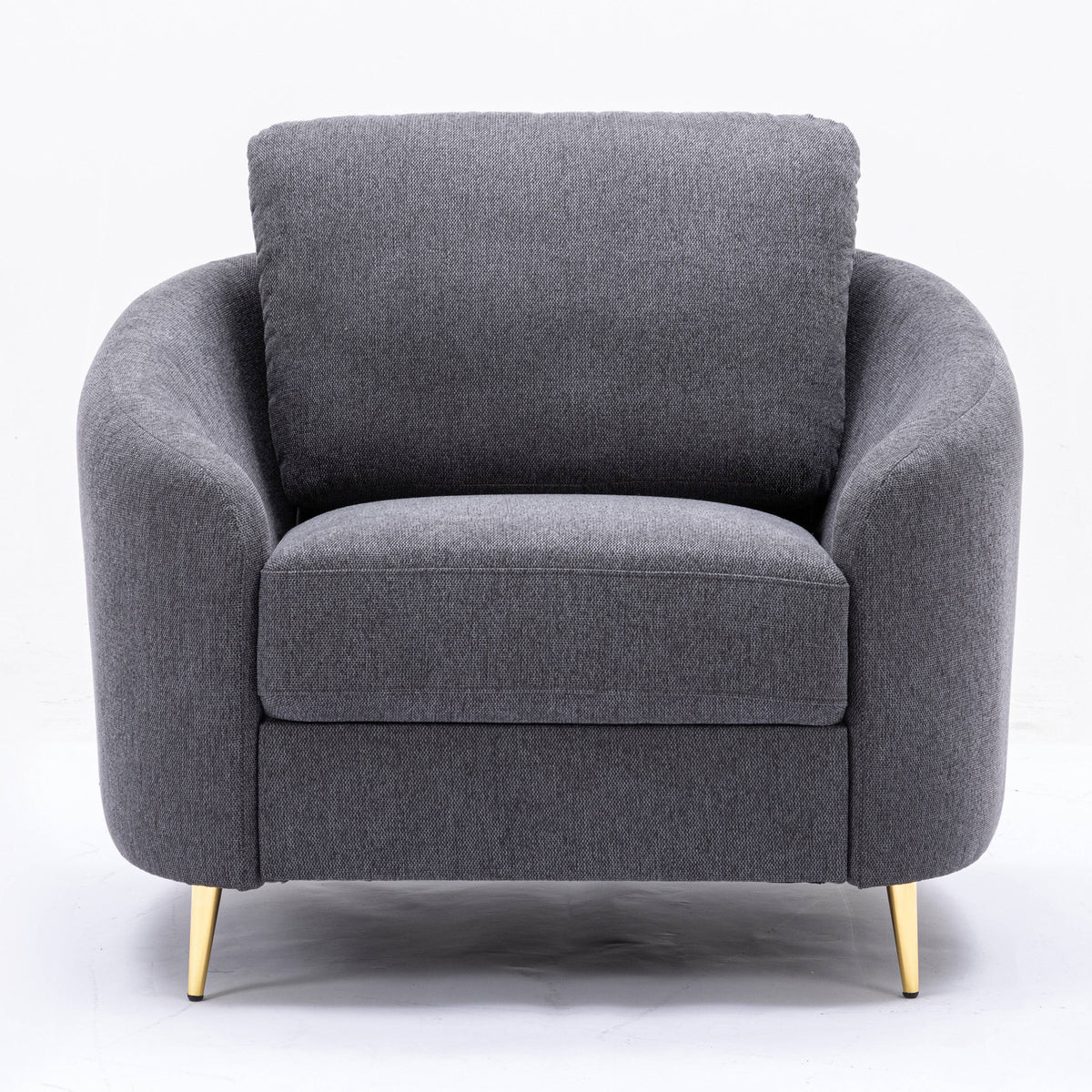 Grey Loose Back Accent Chair Gray Gray Primary Living Space Modern Wood Fabric