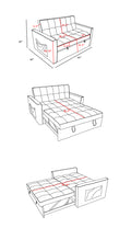 Stylish Grey Pull Out Sofa Bed With Woven Polyester Fabric & Solid Wood Frame Gray Polyester 2 Seat