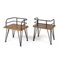 Zion Industrial Wood And Metal Chair Teak Metal & Wood