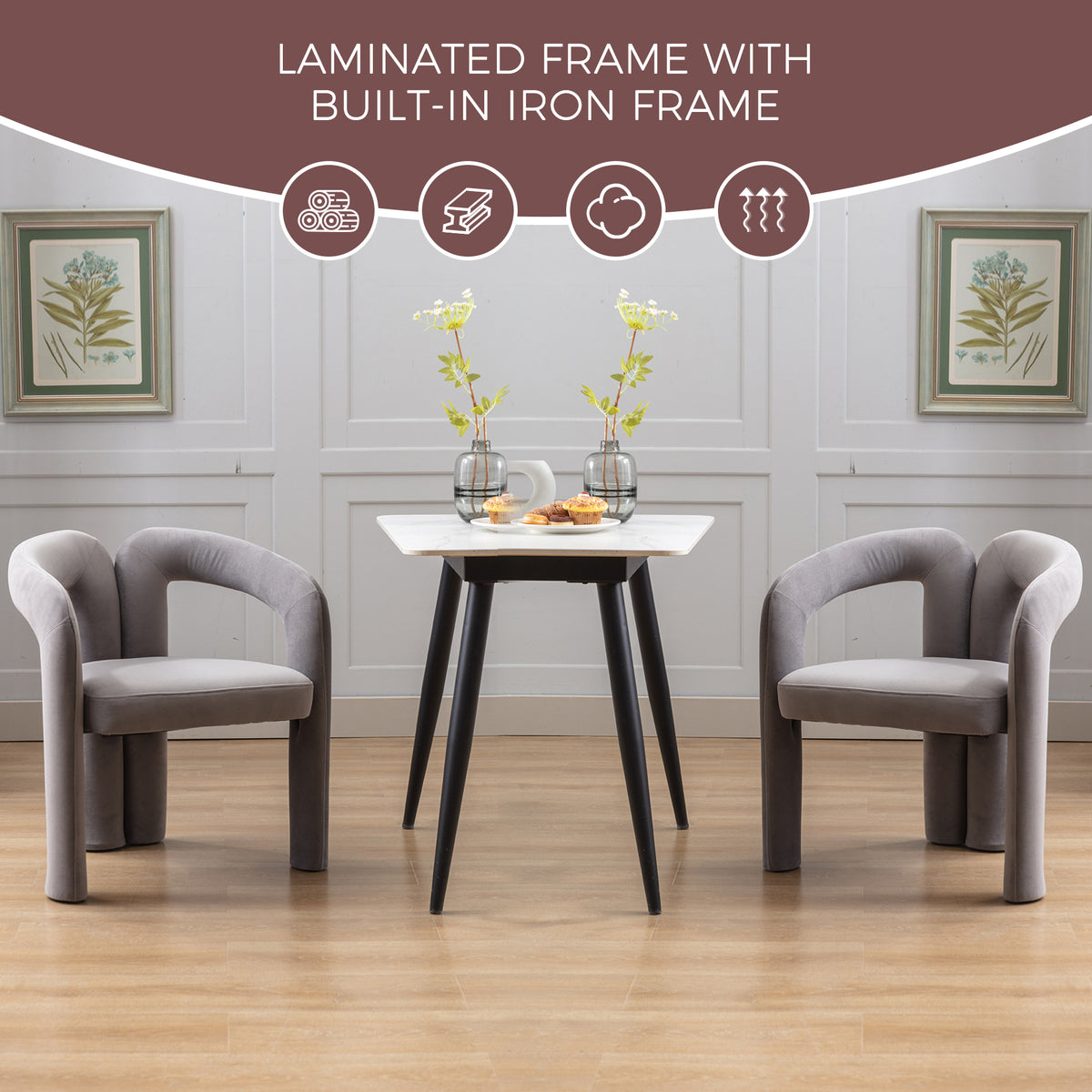 Coolmore Contemporary Designed Velvet Fabric Upholstered Accent Dining Chair Barrel Side Chairs Kitchen Armchair For Living Room Set Of 2 Gray Velvet Gray Foam Velvet