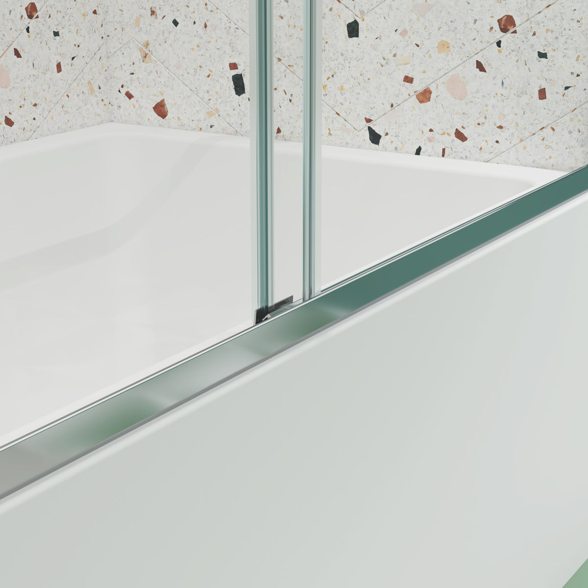 Bathtub Bypass Shower Door, Sliding Door, With 1 4" Tempered Glass And Chrome Finish 6058 Chrome Bathroom Aluminium Alloy