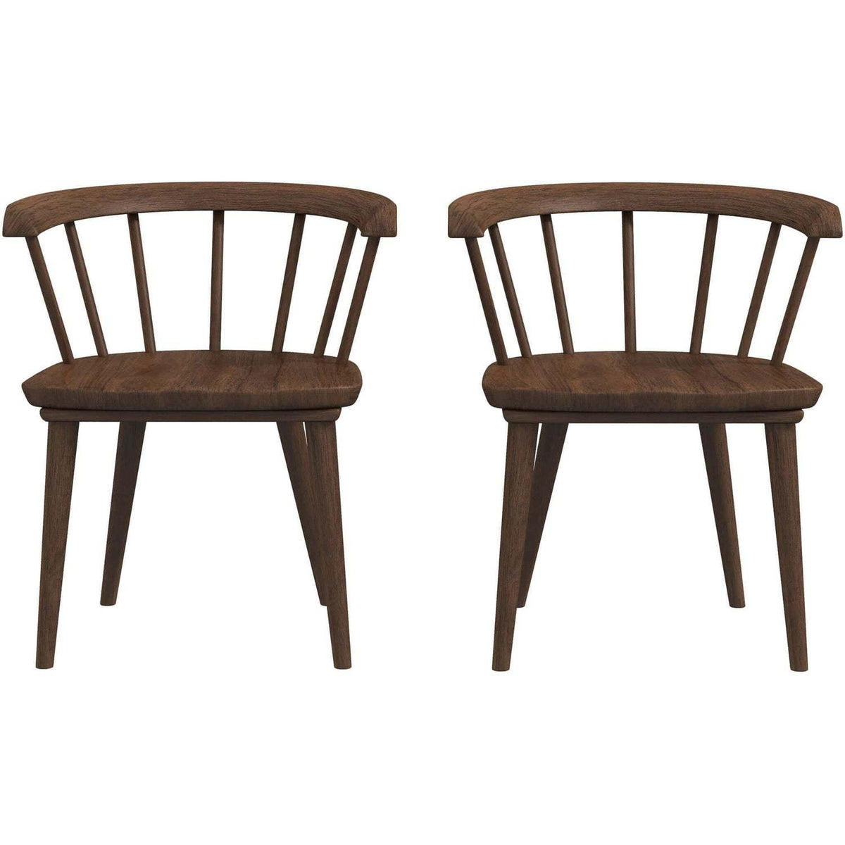 Kingsley Dining Chair Set Of 2 Brown Solid Wood