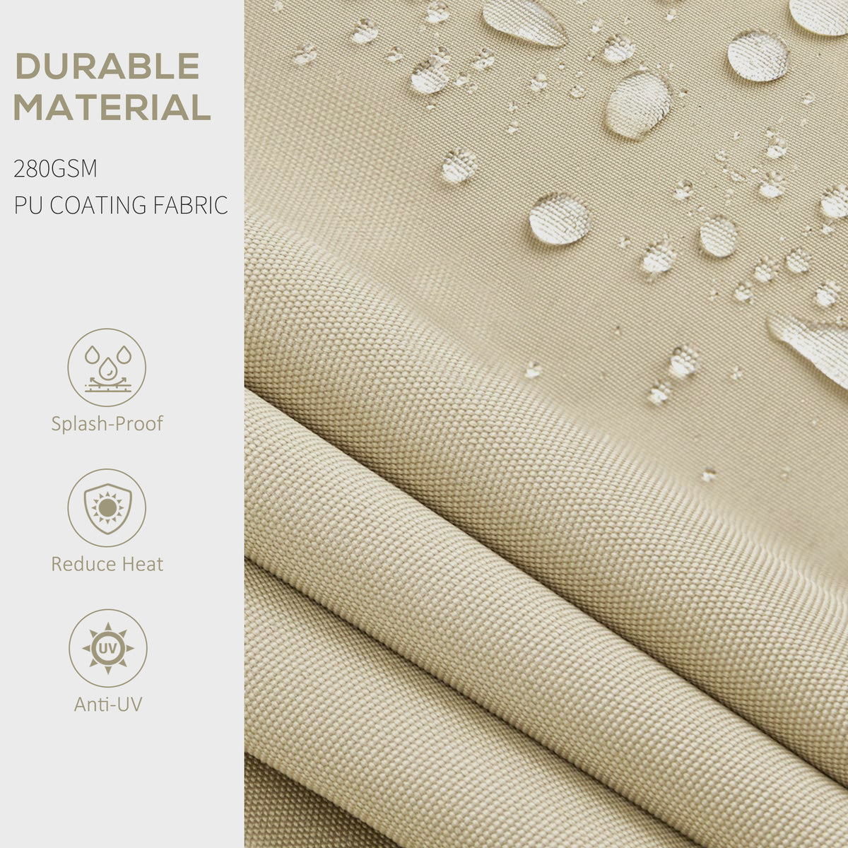 Outsunny 10' X 8' Retractable Awning, Patio Awning Sunshade Shelter With Manual Crank Handle, 280Gsm Uv Resistant Fabric And Aluminum Frame For Deck, Balcony, Yard, Beige Beige Polyester