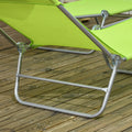 Outsunny 2 Piece Folding Chaise Lounge Chairs, Pool Sun Tanning Chairs, Outdoor Lounge Chairs With 6 Position Reclining Back,Mesh Seat, Headrest For Beach, Yard, Patio, Green Green Steel