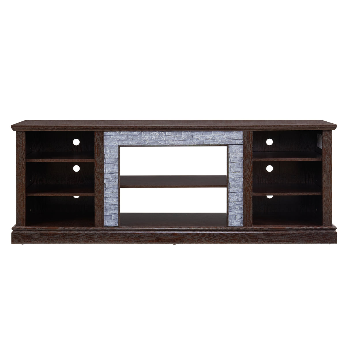 Large Faux Stacked Stone Tv Stnad, Desk Storage Rack, Media Console Table With Large Storage Cabinet,Modern Tv Media Entertaionment Stand,Cherry, 70.12"W*15.35"D*25.83"H Cherry 70 79 Inches Mdf