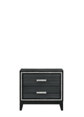 Haiden Weathered Black Finish Nightstand Black Synthetic Wood