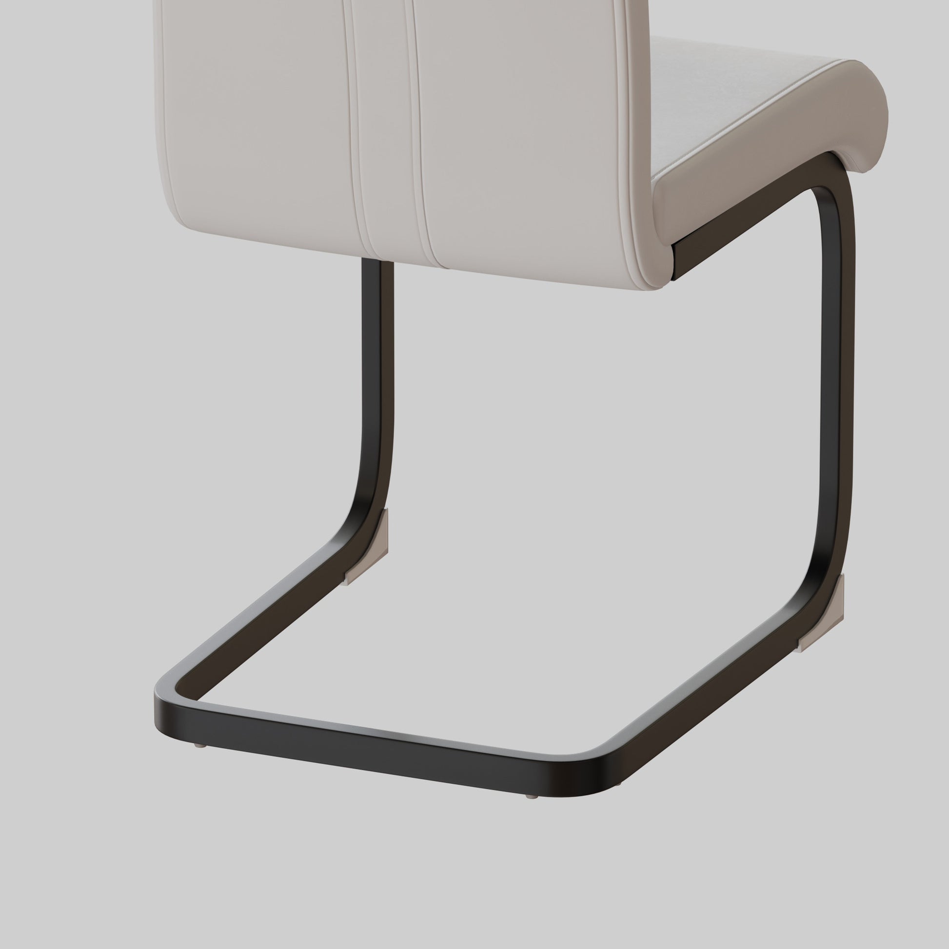 Modern Dining Chairs,Pu Faux Leather High Back Upholstered Side Chair With C Shaped Tube. Black Metal Legs For Dining Room Kitchen Vanity Patio Club Guest Office Chair Set Of 4 White Pu White Foam Pu