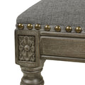 Paris 26.5 Farmhouse Counter Height Bar Stool With Backrest, Heathered Grey Linen Gray Foam Linen