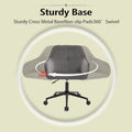 Velvet Office Desk Chair, Modern Home Desk Chair With Wheelsvanity Chairs For Living Room, Bedroom,Study Room Grey Black Foam Polyester Blend