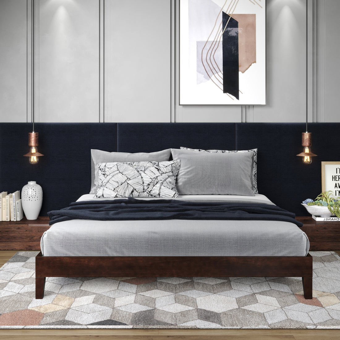 Nix King Platform Bed Brown King Brown Wood