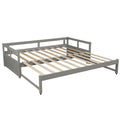 Extending Daybed With Trundle, Wooden Daybed With Trundle, Gray Twin Gray Solid Wood