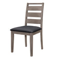 Industrial Design Brownish Gray Finish Dining Chairs Set Of 2, Black Faux Leather Upholstery Seat Wooden Dining Kitchen Furniture Black,Brown Gray Dining Room Side Chair Wood