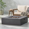 50000 Btu Square Mgo Fire Table Tank Outside Tank Cover Not Included Dark Grey Magnesium Oxide