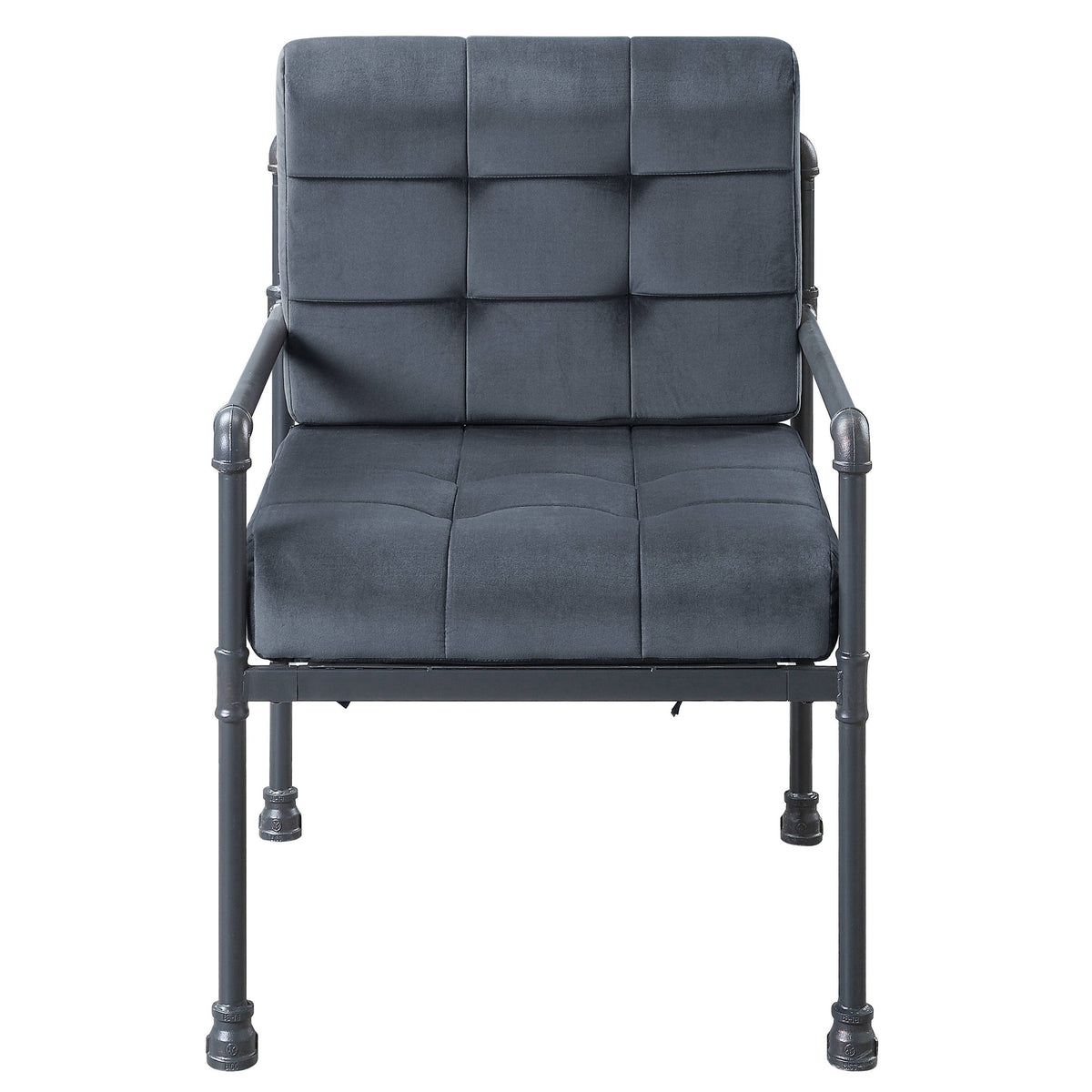 Grey And Sandy Grey Cushion Back Accent Chair Grey Primary Living Space Industrial Fabric Metal