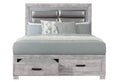 Rover Grey Queen Bed Gray Solid Wood Mdf