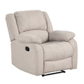 Modern Reclining Chair Textured Fabric Upholstery Pillowtop Arms Solid Wood Frame 1Pc Living Room Furniture Oatmeal Polyester Wood Primary Living Space Pillow Top Arms Solid Wood