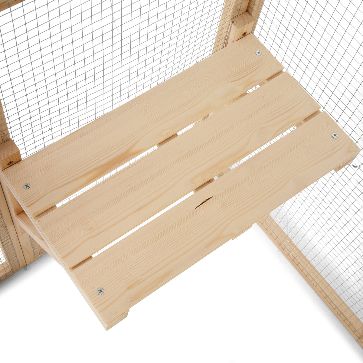 Wooden Cat Catio, Outdoor Cat Enclosure, Cat House With Platforms, Sunshine Board, Hammock, Door, Kitten Cage Condo, Burlywood Burly Wood Wood Metal