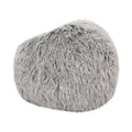 Hawley Silver Gray Faux Fur 3 Foot Bean Bag, Silver Gray Gray Faux Fur