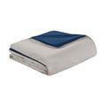 7 Piece Faux Suede Comforter Set Blue King King Blue Polyester