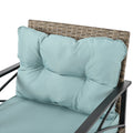 Patio Furniture, Outdoor Furniture, Seasonal Pe Wicker Furniture, Four Set Wicker Furniture With Black Metal Table Yes Brown Seats 4 Pe Rattan Iron Waterproof Fabric