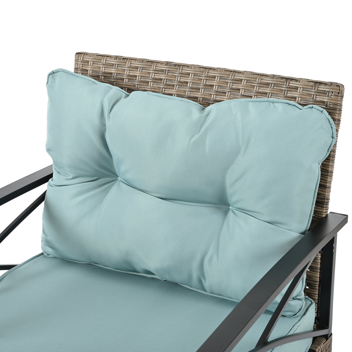 Patio Furniture, Outdoor Furniture, Seasonal Pe Wicker Furniture, Four Set Wicker Furniture With Black Metal Table Yes Brown Seats 4 Pe Rattan Iron Waterproof Fabric