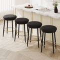 24.75'' Modern Counter Stools Set Of 4,Black Counter Stools With Iron Frame,Sponge Cushion,Footrest,Suitable For Kitchen Bedroom Dining Room. Iron Black Kitchen Sponge Round Modern Set Of 4 Or More