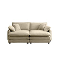 Two Seater Theater Sofa With 2 Footrest, 2 Seater Sofa With Ottoman For Small Living Spaces,Tan Corduroy Tan Corduroy 2 Seat