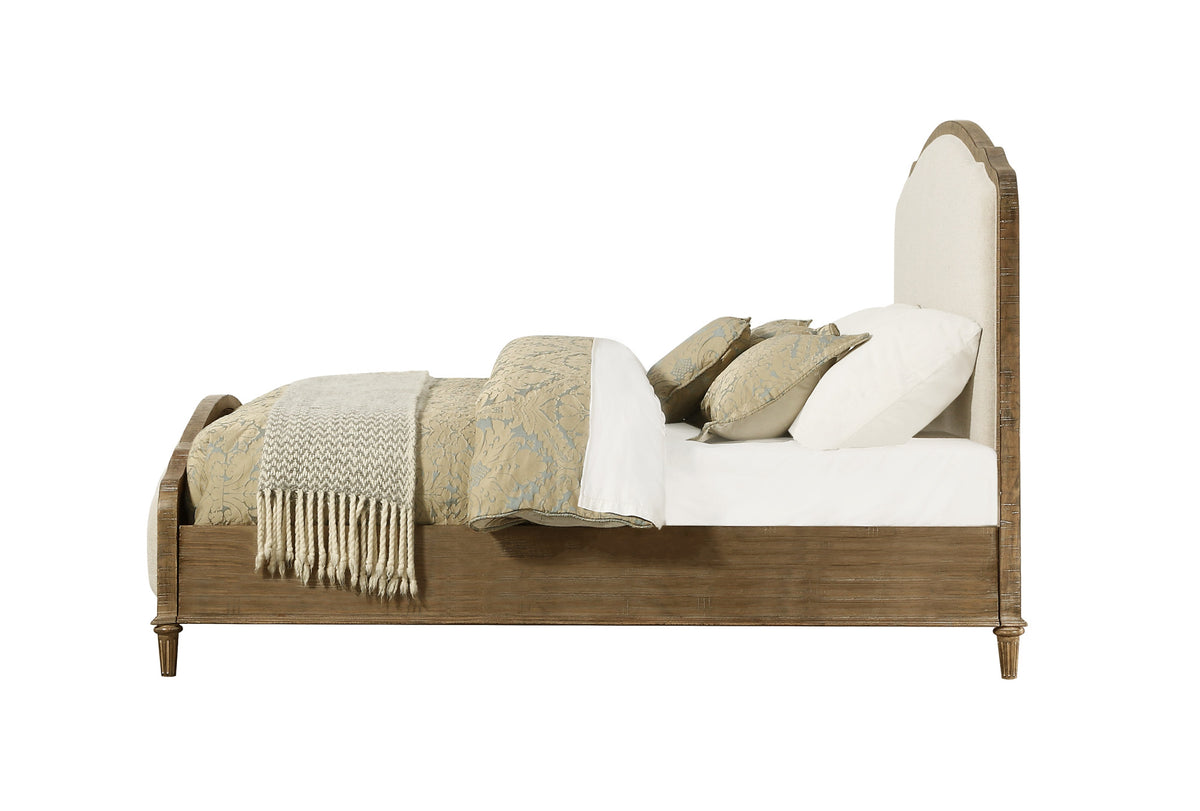 Ludin Brown King Upholstered Bed King Brown Foam Solid Wood