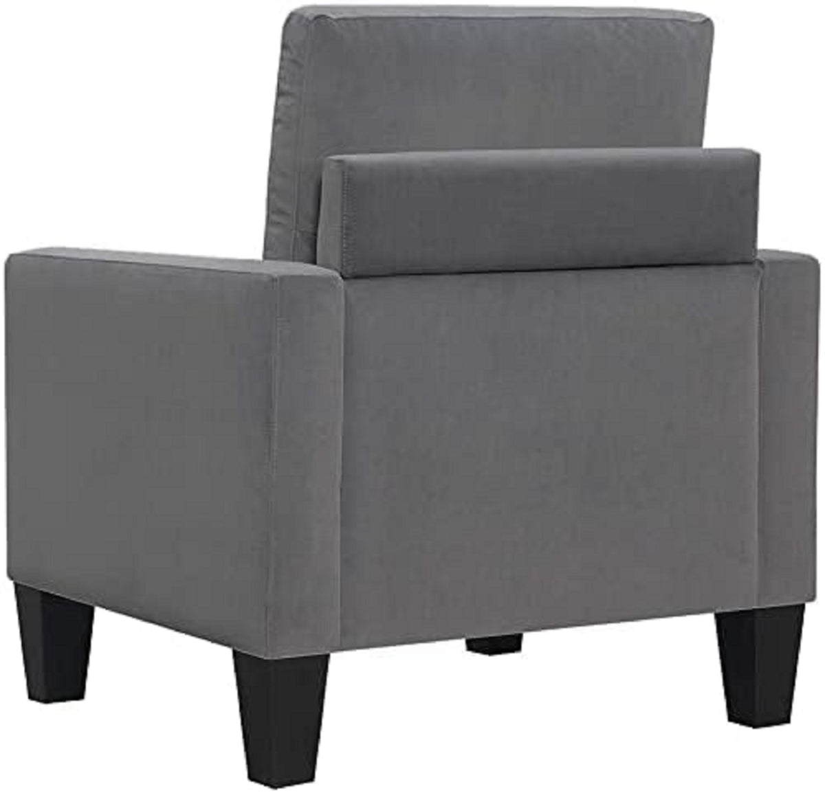 1Pc Mid Century Modern Upholstered Living Room Arm Chair Gray Microfiber Wood Fabric Gray Primary Living Space Contemporary,Mid Century Modern,Modern Foam Wood