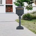 Mailbox Cast Aluminum Black Mail Box Postal Box Security Heavy Duty Black Aluminium