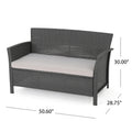 St Lucia 4Pc Sofa Set Grey Pe Rattan Iron Waterproof Fabric
