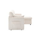 United We Win Furniture, Modular L Shaped Sofa, Modular Long Sofa With Reversible Chaise Lounge, Sofa Bed, Sleeper Sofa, Modular Sofa Combination With Storage Seats. Beige Velvet 3 Seat