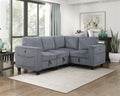 Modern Living Room Furniture Dark Gray Corner Seat With Storage Corduroy Fabric Upholstery 1Pc Modular Piece Dark Gray Primary Living Space Contemporary,Modern Solid Wood