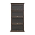 Glass Display Cabinet 4 Tier Glass Display Cabinet Storage Curio Cabinet With Flip Up Glass Doors, Collectors Showcase Toy Figure Organizers Rack, Bookcase For Living Room Bro Brown Mdf Glass