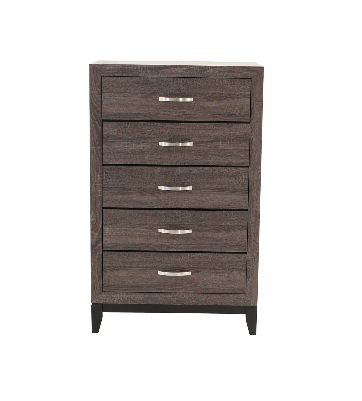 Bedroom Furniture Rustic Grey Oak Simple 1Pc Tall Chest 5 Drawers Storage Solidwood Chest Gray Bedroom Modern,Transitional Pine Particle Board Mdf,Solid Wood