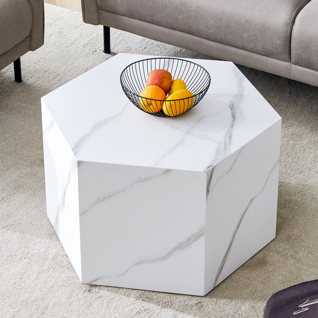 Modern Mdf Coffee Table, With Complex Texture Patterns, Style And Texture Coffee Table To Redefine Your Interior Decoration And Enhance Your Living Space, Stylish And Durable Design White Mdf